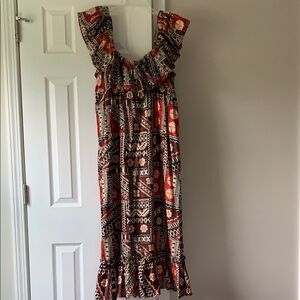 Hilo Hattie Red and Black Hawaiian Dress